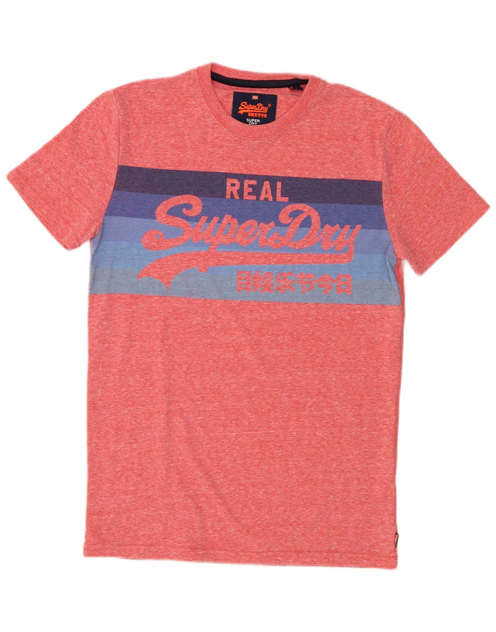 Мужская футболка с рисунком Superdry, маленький розовый полиэстер с крапинками