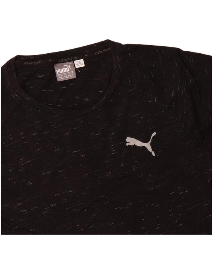 Мужская футболка PUMA из хлопка среднего размера, черная в крапинку