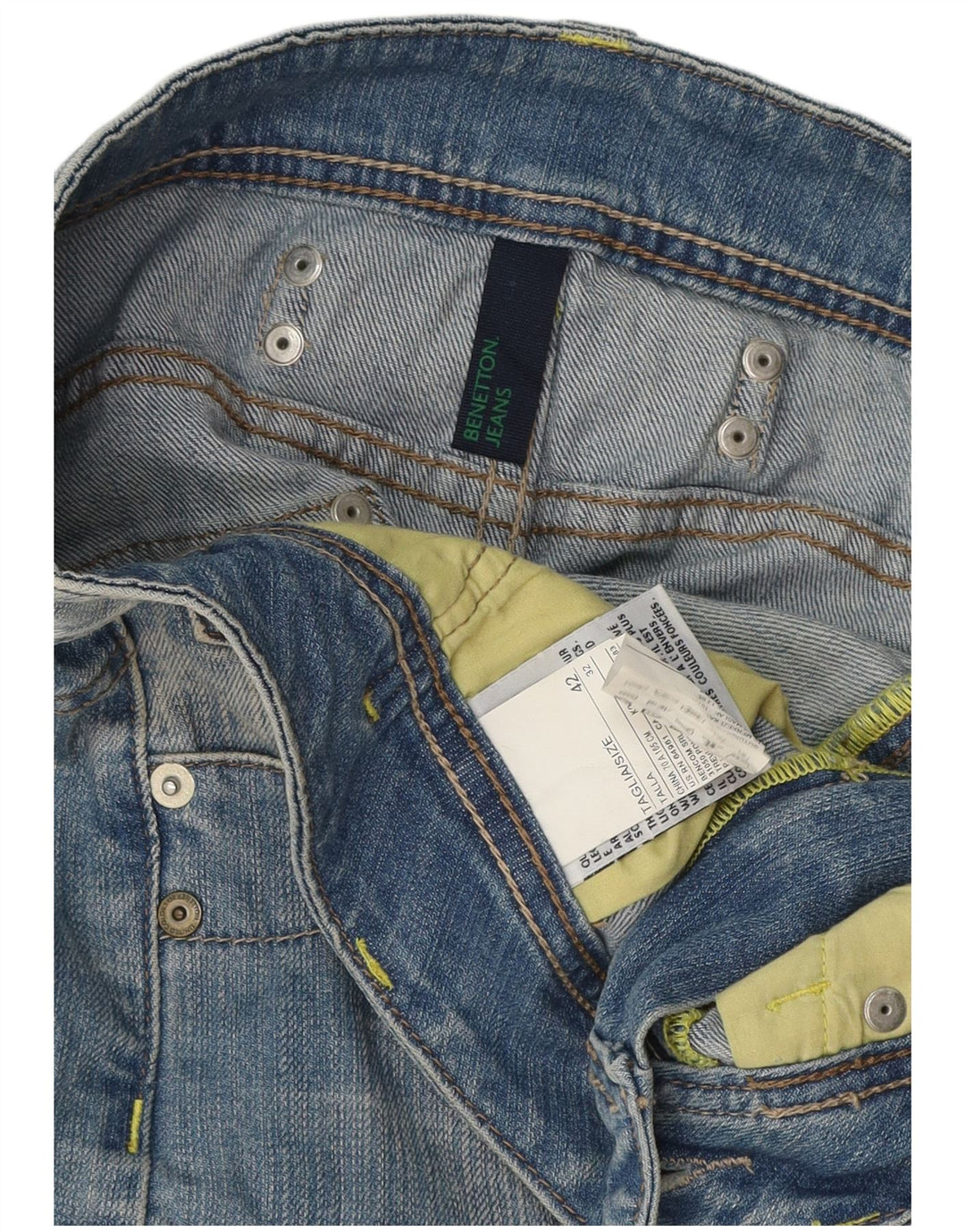 Женская мини-юбка джинсовая Benetton IT 42 Medium W32 Синяя, хлопок