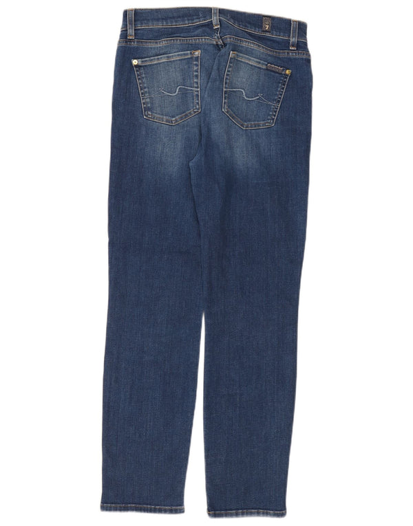 Женские узкие джинсы 7 FOR ALL MANKIND W26 L28, синий хлопок