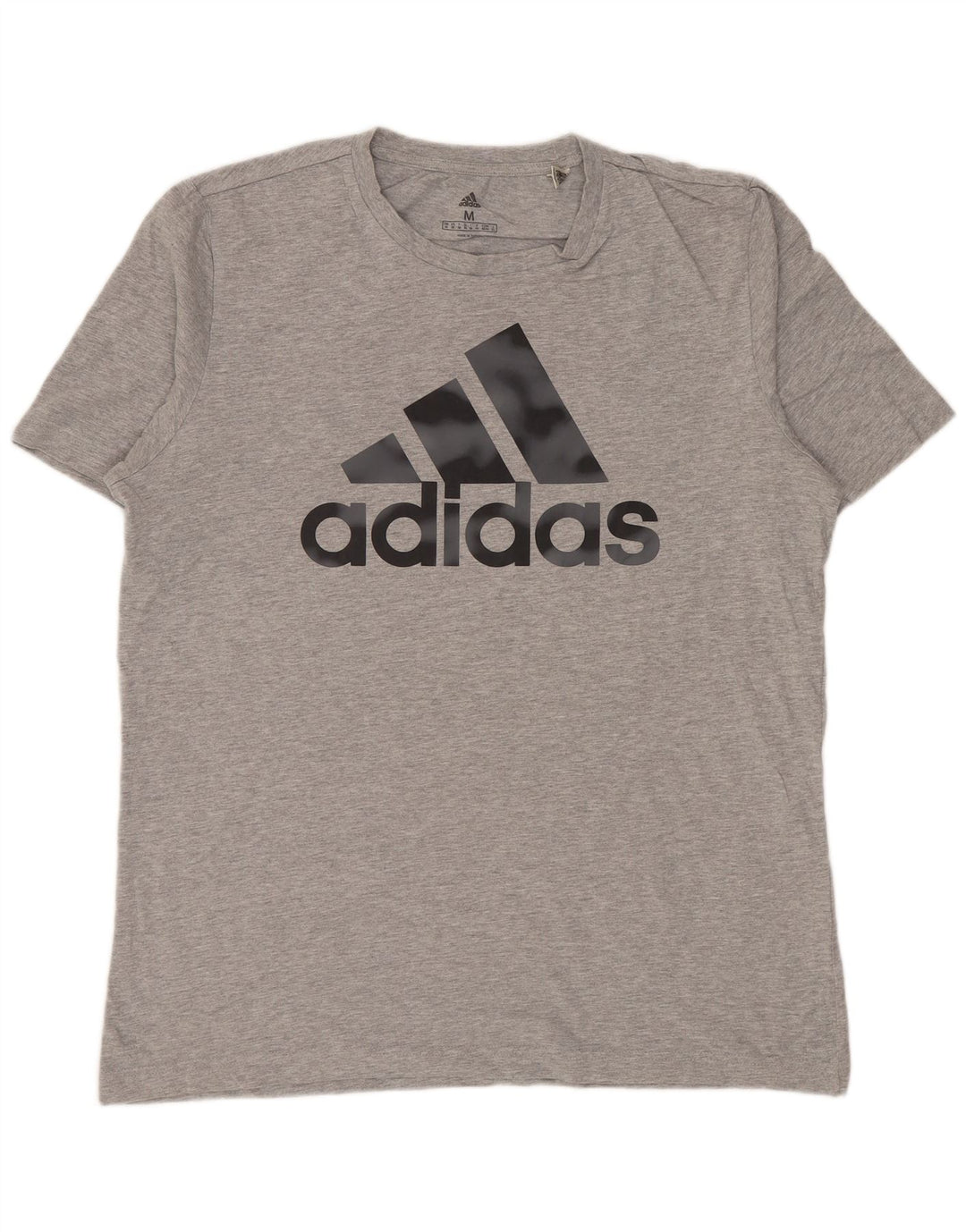 Мужская футболка ADIDAS с рисунком, хлопковый топ среднего серого цвета с крапинками