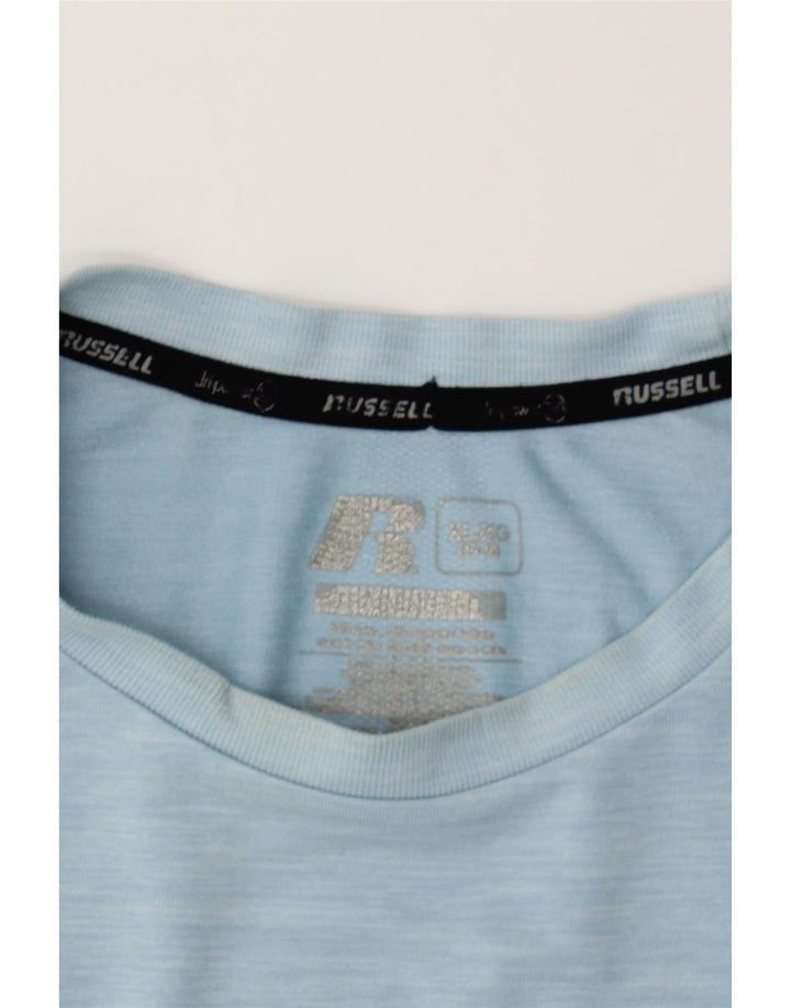 RUSSELL ATHLETIC Mens T-Shirt Top XL Blue Nylon Vintage Russell Athletic and Second-Hand Russell Athletic from Messina Hembry 