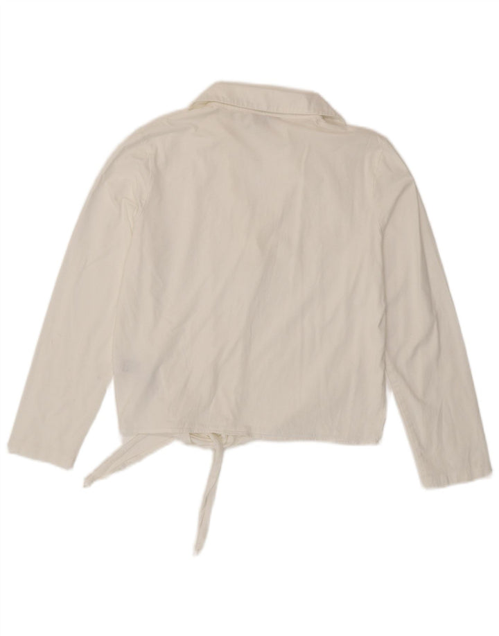MASSIMO DUTTI Женский пуловер-блузка-рубашка UK 6 XS Белый хлопок