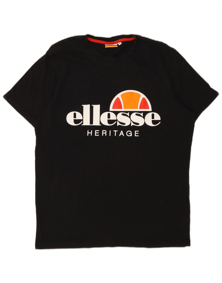 Мужская футболка Ellesse с рисунком, средний черный хлопок