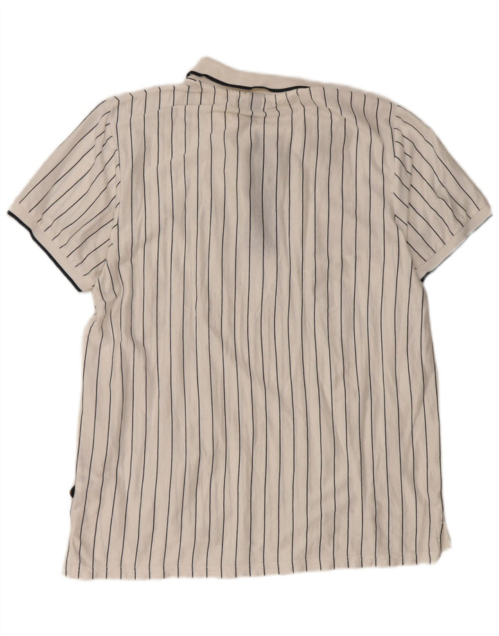 Мужская тонкая рубашка-поло Ellesse XL, хлопок в белую полоску