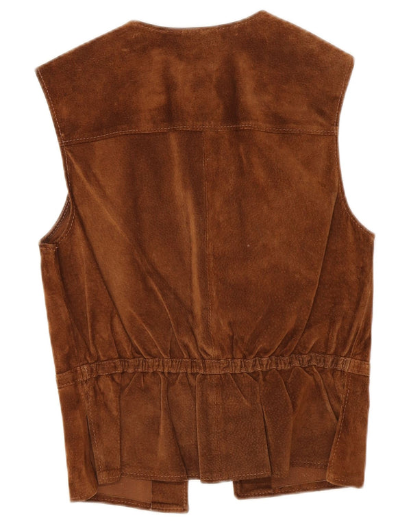 Женский замшевый жилет Petite Mademoiselle UK 10, маленький коричневый цвет