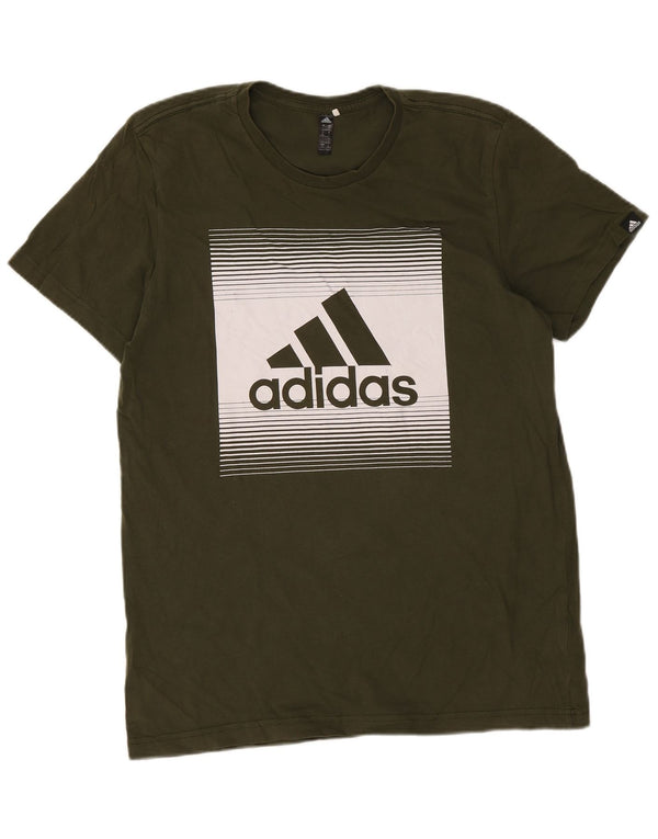 Adidas Мужская футболка с рисунком Большой зеленый хлопок
