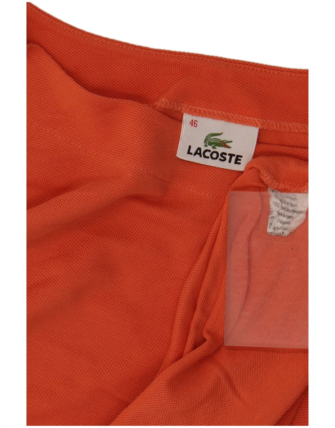 Женская футболка Lacoste, размер 46 XL, оранжевая, хлопок