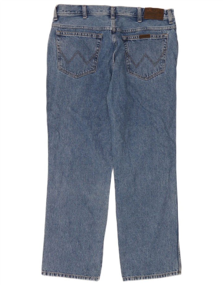 Мужские прямые джинсы Wrangler стандартного кроя W38 L30, синие, хлопок