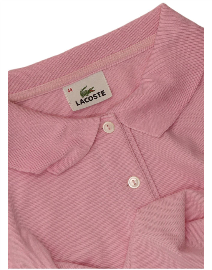 Женская рубашка поло Lacoste, размер 44, большая розовая