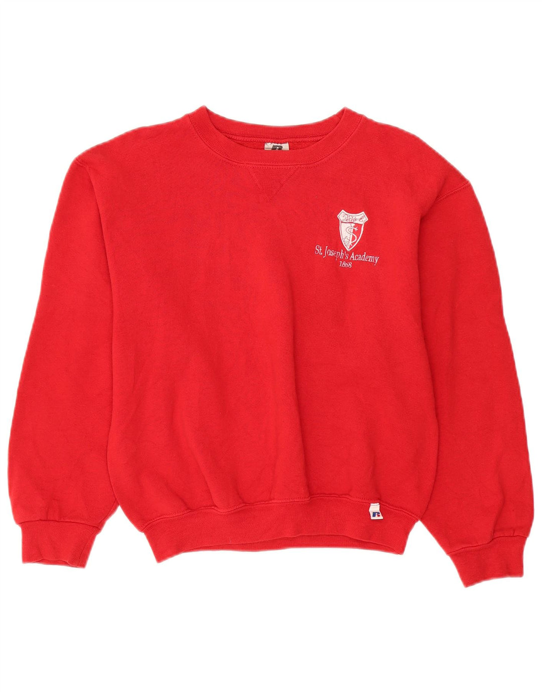 Женский свитер оверсайз RUSSELL ATHLETIC, маленький красный хлопковый джемпер UK 10