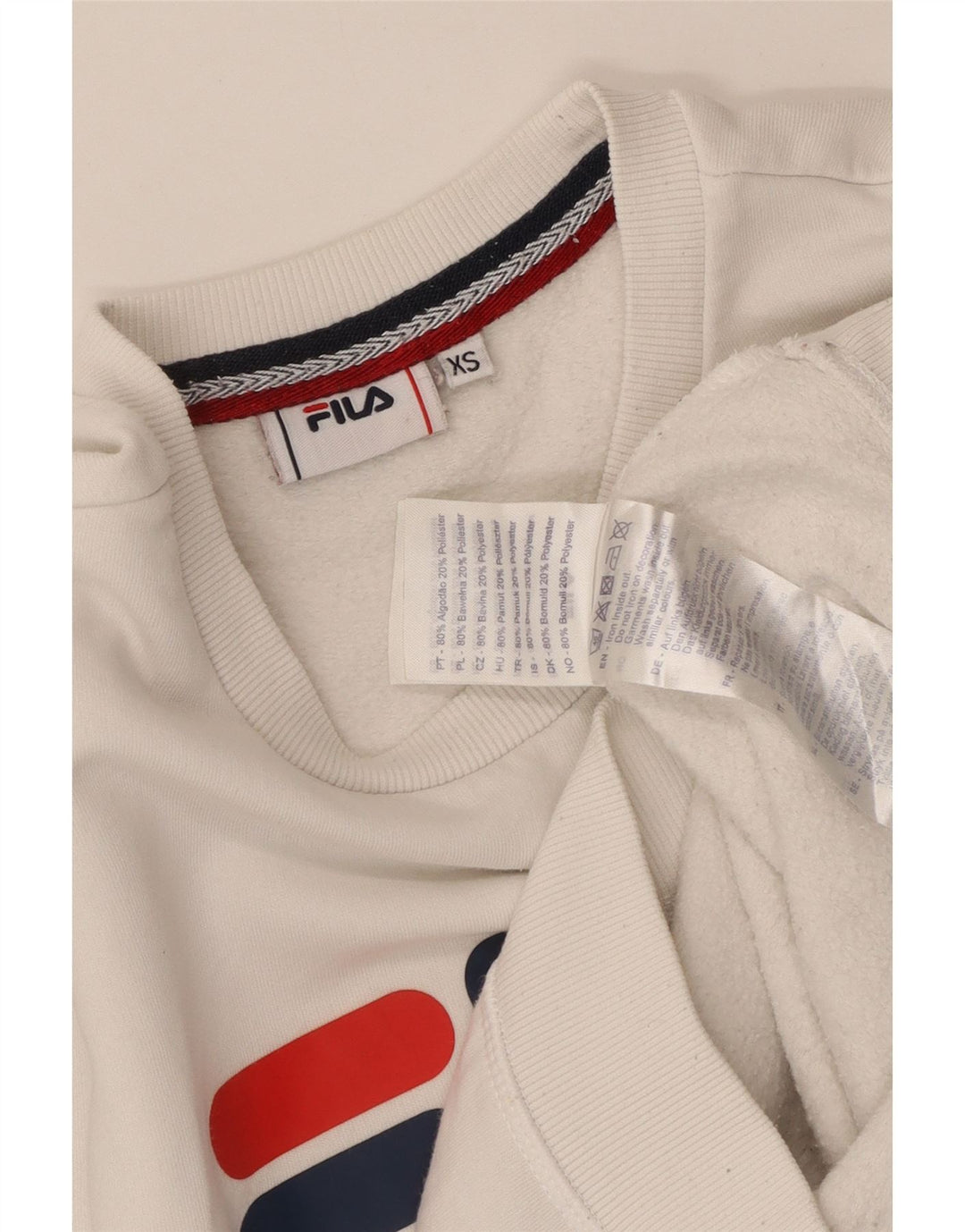Мужской свитшот с рисунком FILA XS, белый хлопок