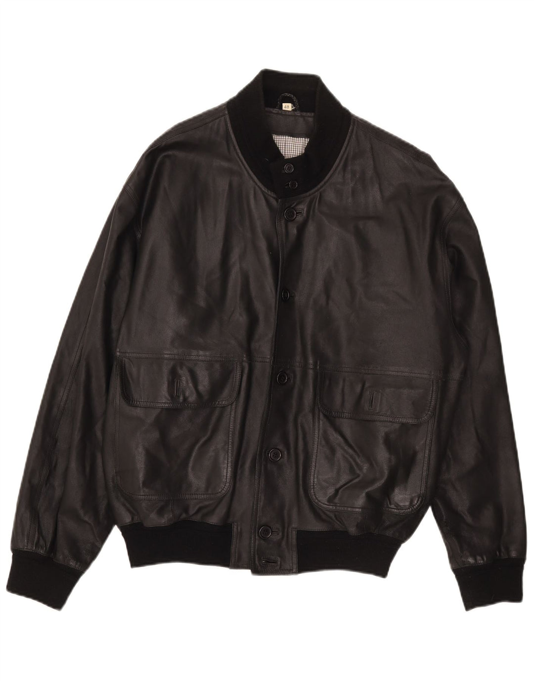 Винтажная мужская кожаная куртка IT 48 Medium Black