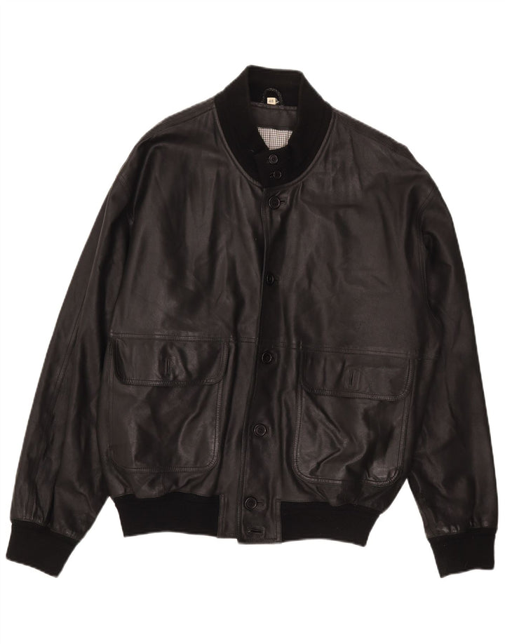 Винтажная мужская кожаная куртка IT 48 Medium Black