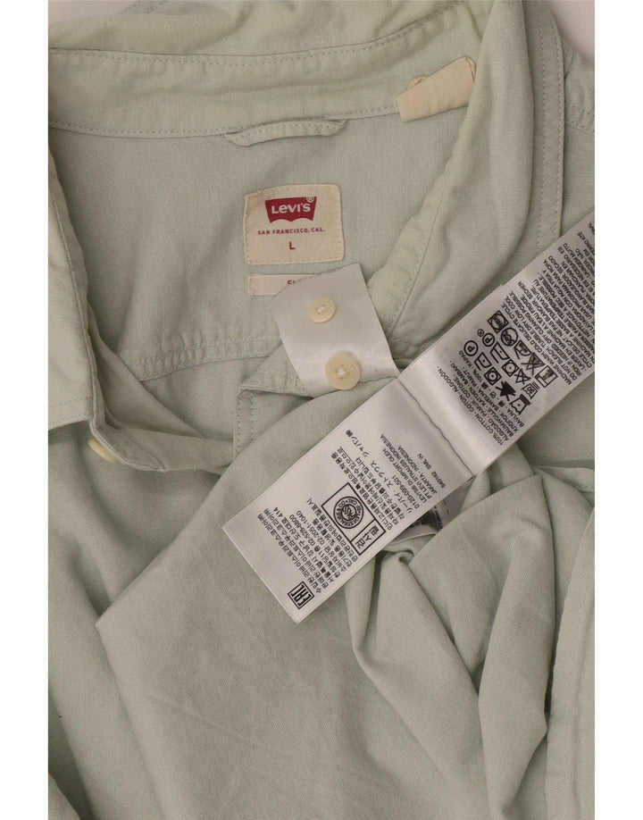 Мужская рубашка Levi's, большая зеленая, хлопок