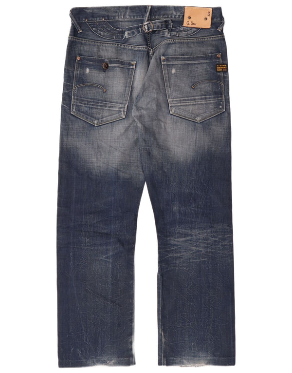 G-Star Mens 3301 Regular Fit Straight Jeans W34 L30 Blue Cotton