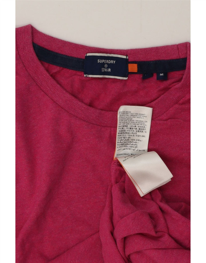 Мужская футболка Superdry Top из хлопка среднего розового цвета