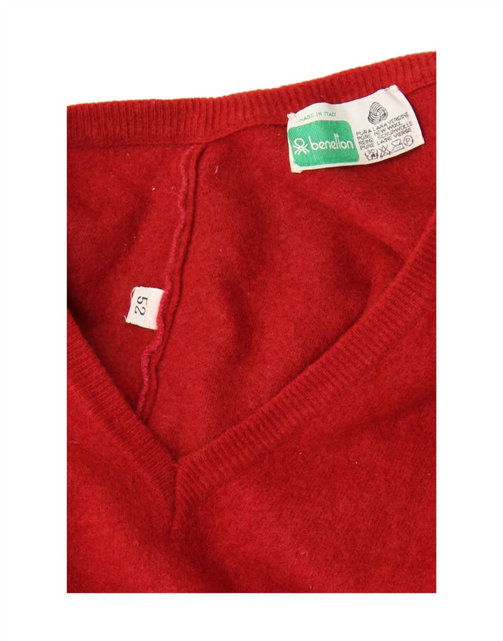 Мужская майка Benetton Vest IT 52, темно-бордовая, из натуральной шерсти