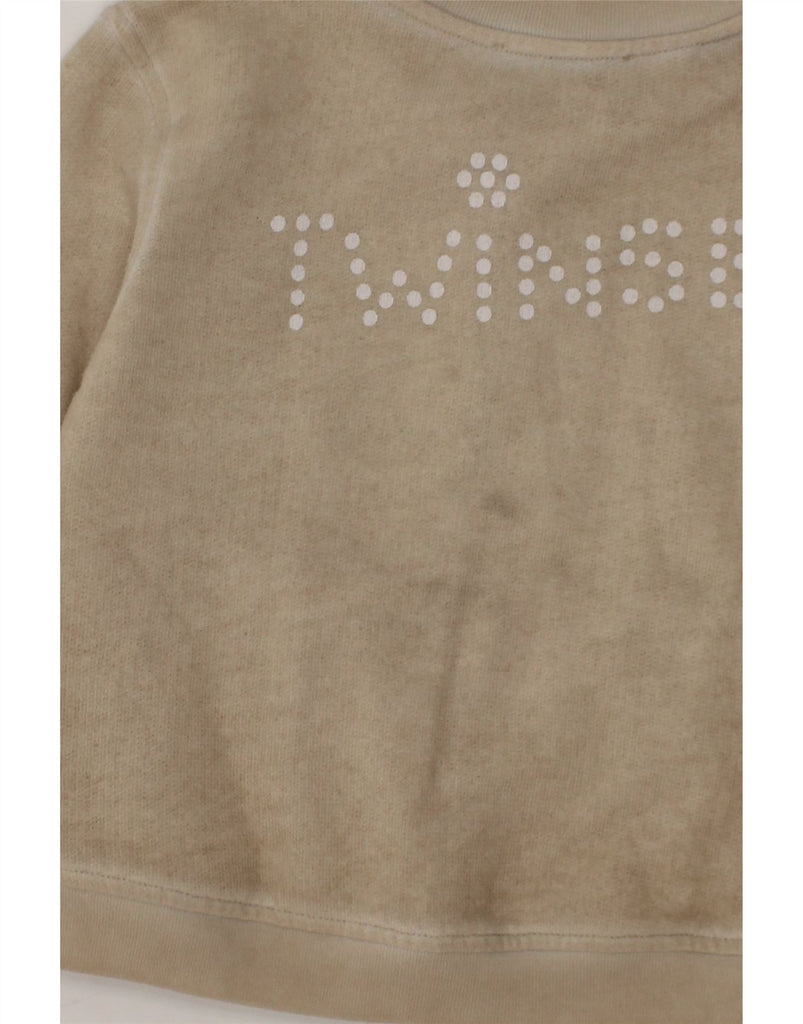 SIMONA BARBIERI Girls Twin-Set Tracksuit Top Jacket 7-8 Years Beige Vintage Simona Barbieri and Second-Hand Simona Barbieri from Messina Hembry 