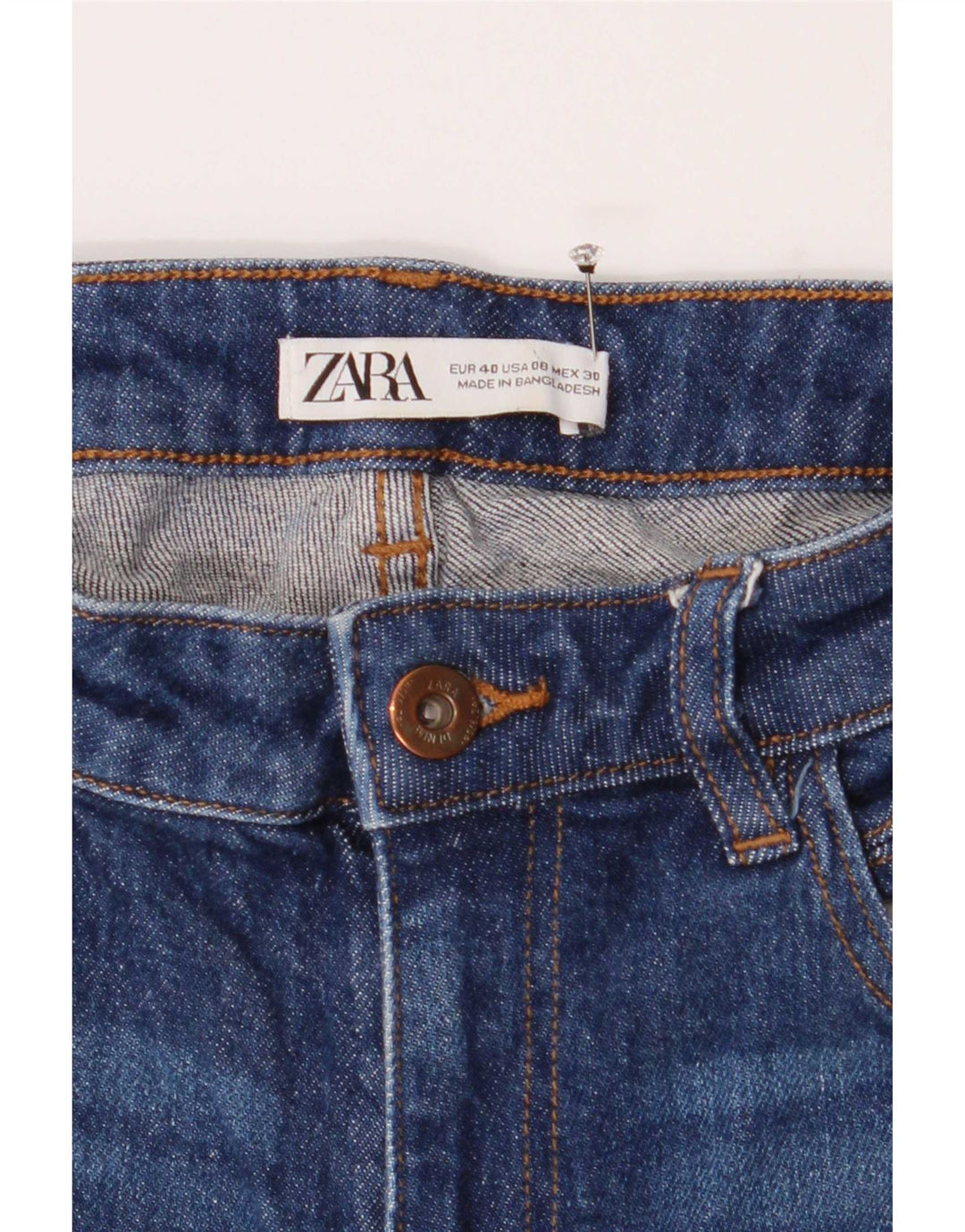 Женские расклешенные джинсы Zara EU 40 Medium W30 L32 Синий хлопок