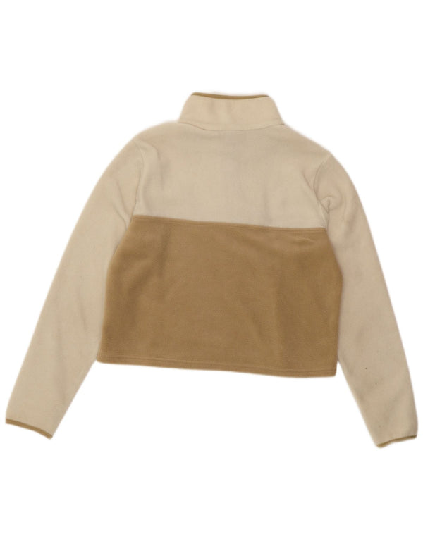 Женский укороченный флисовый джемпер COLUMBIA UK 14, средний белый цвет с цветными блоками