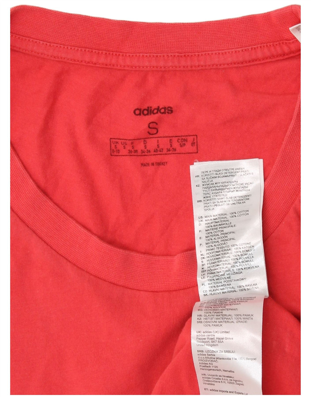 Женская футболка Adidas Top UK 8/10, маленькая красная
