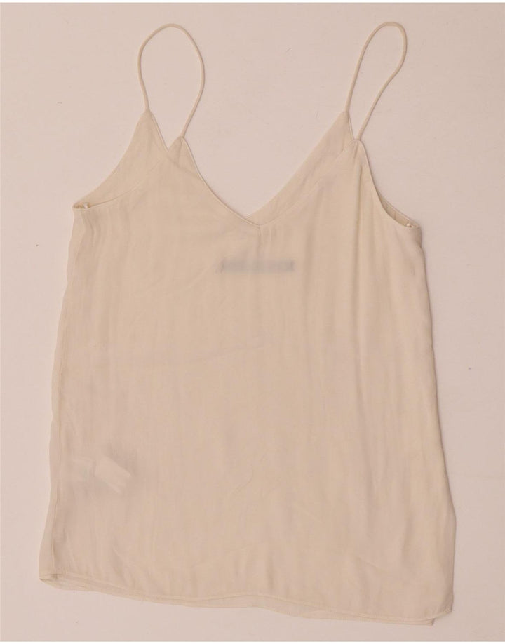 Женский топ на бретельках Zara UK 6 XS из белого полиэстера