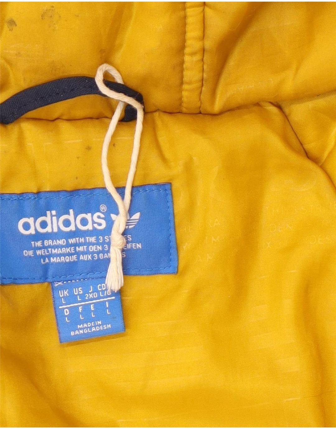 Мужская стеганая куртка с капюшоном Adidas UK 40, большой темно-синий полиэстер