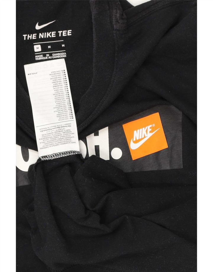 Мужская футболка с рисунком Nike Swoosh, средний черный хлопковый топ