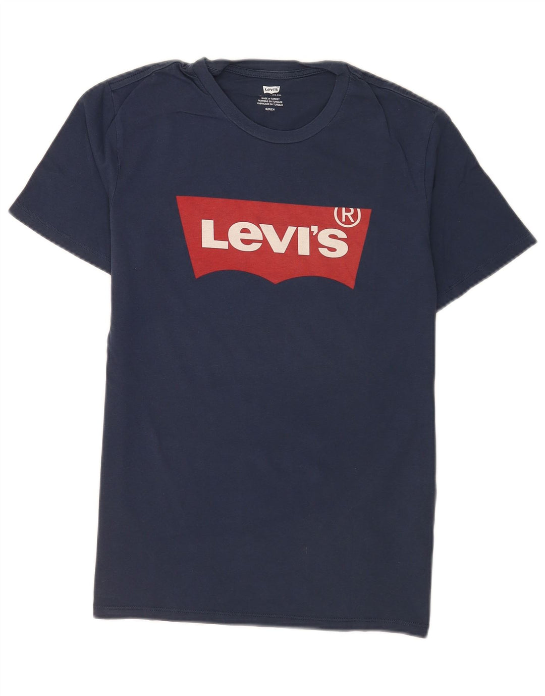 Мужская футболка с рисунком Levi's, маленький размер, темно-синий, хлопок