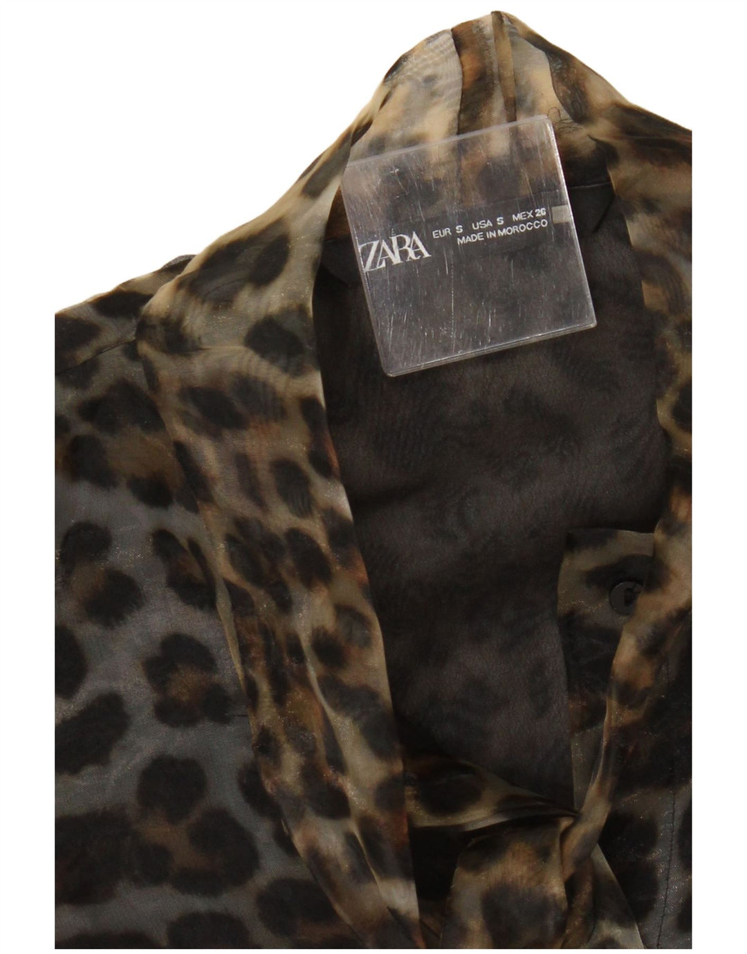 Женская блузка Zara Top UK 10, маленький коричневый с животным принтом