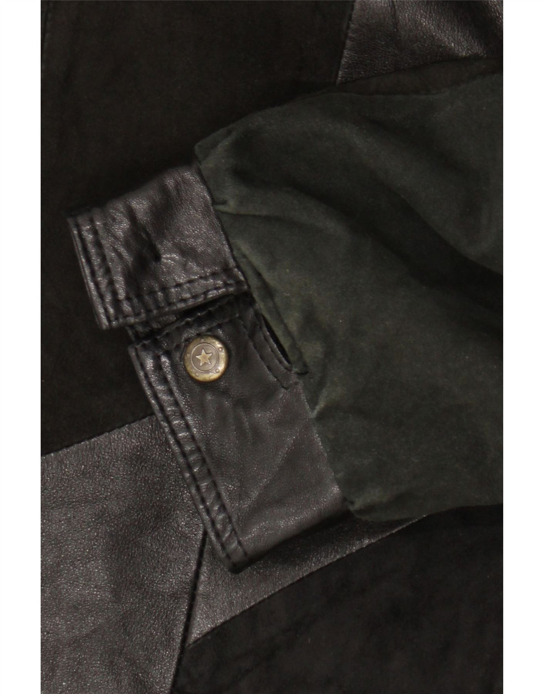 Винтажная женская кожаная кожаная куртка UK 20 2XL, черная в стиле пэчворк в стиле ретро