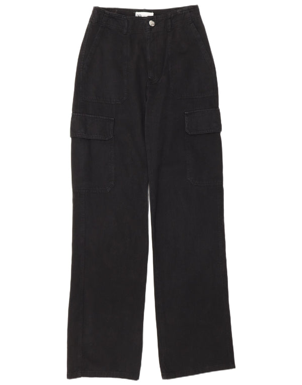 Женские брюки карго свободного кроя Zara EU 32 2XS W22 L32, черный хлопок