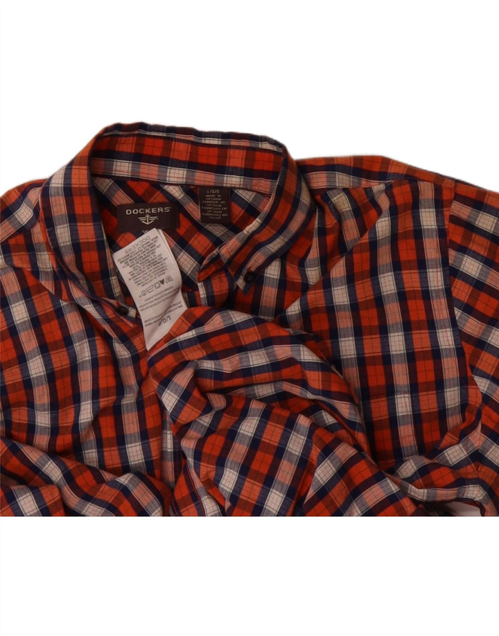 DOCKERS Mens Shirt Large Orange Check Cotton Vintage Dockers and Second-Hand Dockers from Messina Hembry 