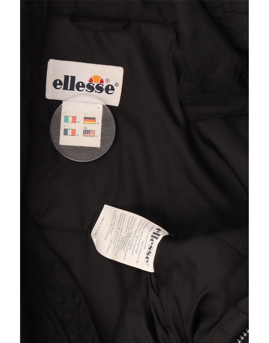 Ellesse Женская утепленная куртка оверсайз IT 44 Средний Черный Полиамид