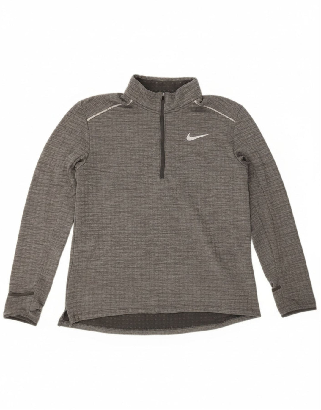 Мужской пуловер с воротником на молнии Nike, большой серый полиэстер с крапинками