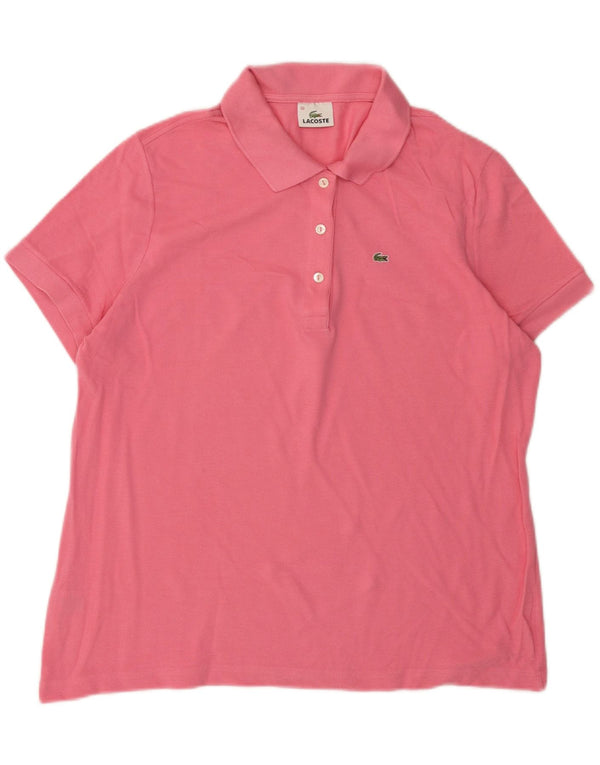 LACOSTE Womens Polo Shirt Size 50 2XL Pink Cotton