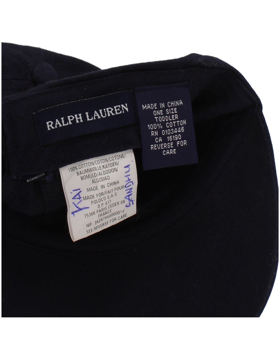 Бейсболка с рисунком для мальчиков Ralph Lauren, один размер, темно-синяя, хлопковая
