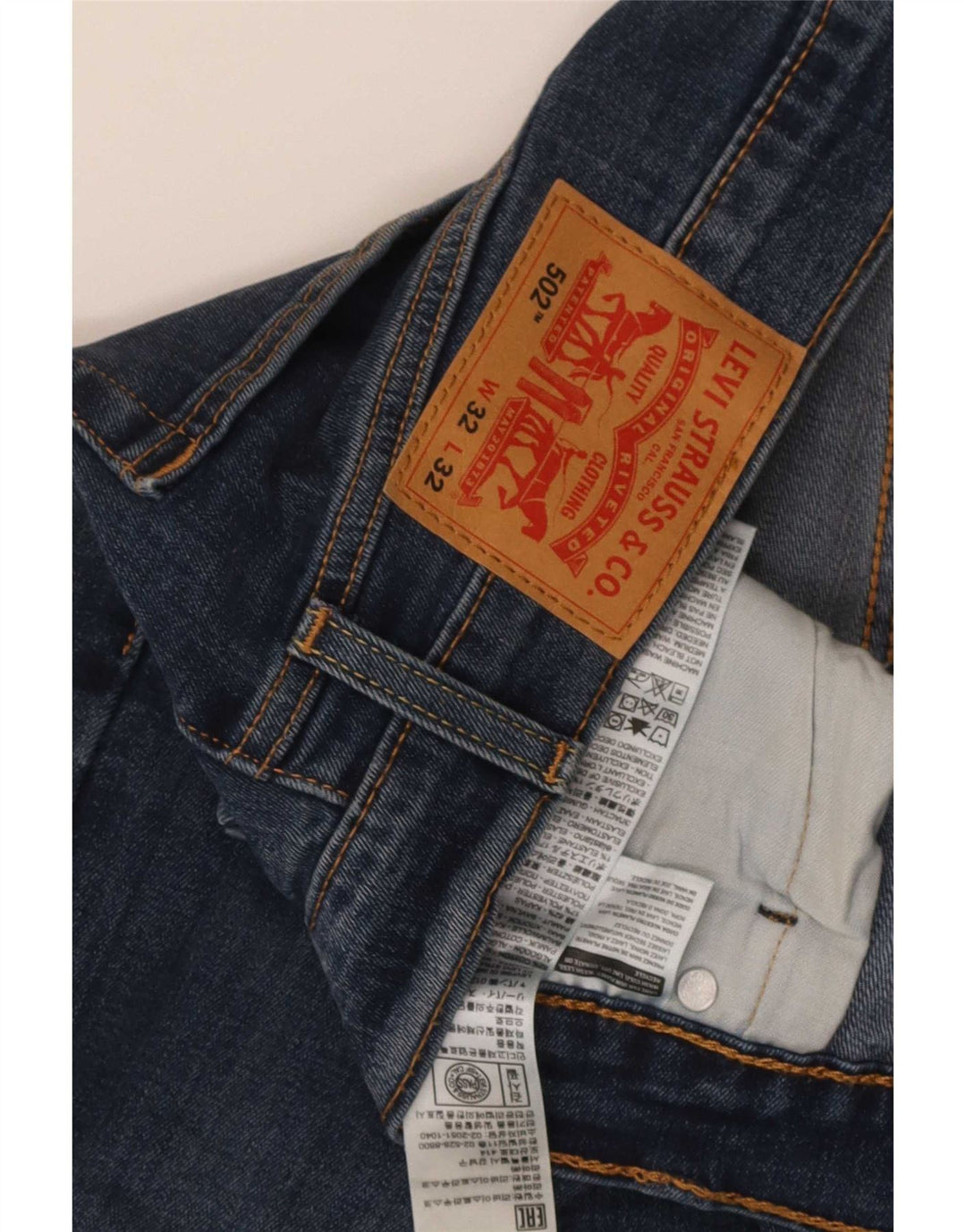 Мужские зауженные джинсы Levi's 502 W32 L32 синие, хлопок
