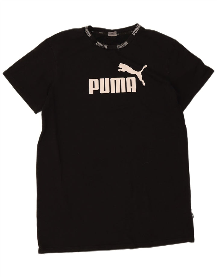 Мужская футболка с рисунком Puma, черный хлопок, средний размер