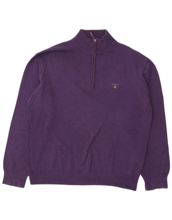 Мужской джемпер с воротником на молнии Gant XL, фиолетовый хлопок