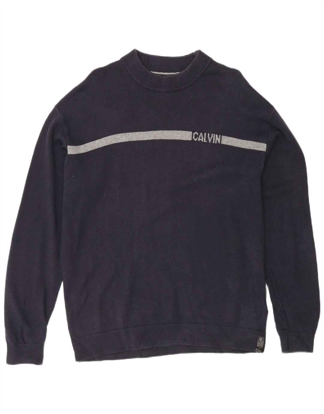 Мужской джемпер с круглым вырезом Calvin Klein Jeans, маленький темно-синий