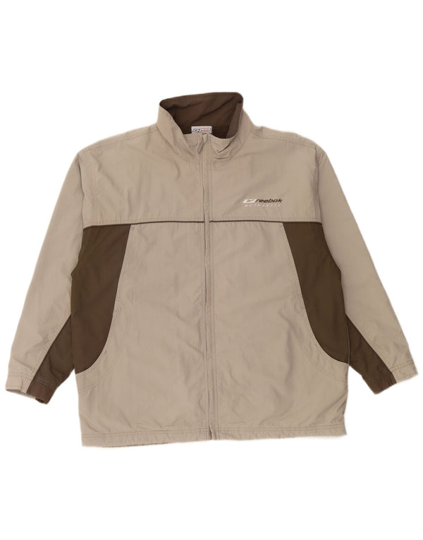 Мужской спортивный костюм свободного покроя REEBOK XS, серый с цветными блоками