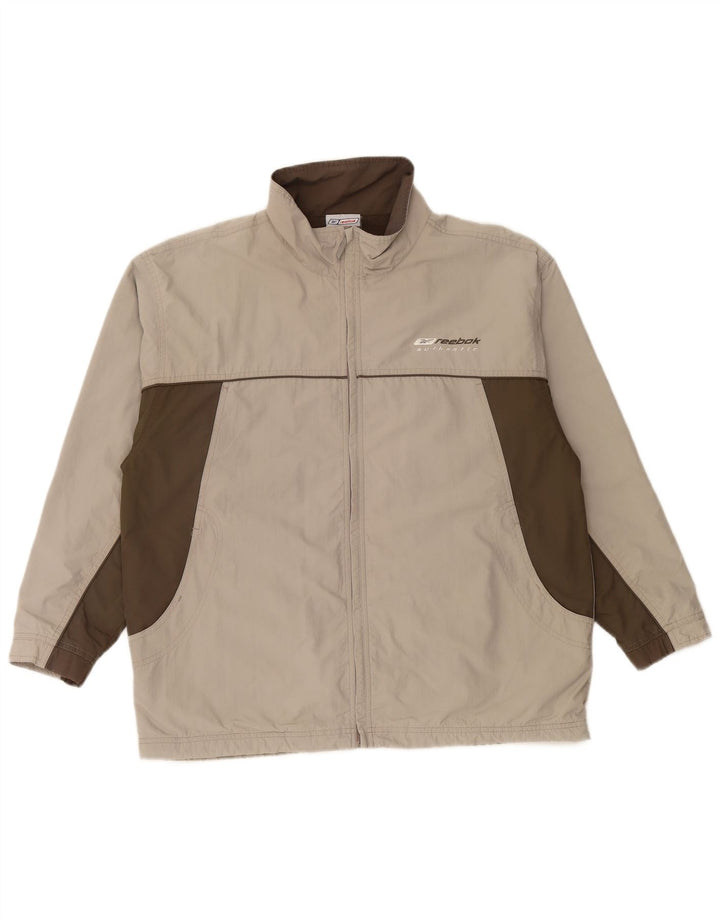 Мужской спортивный костюм свободного покроя REEBOK XS, серый с цветными блоками