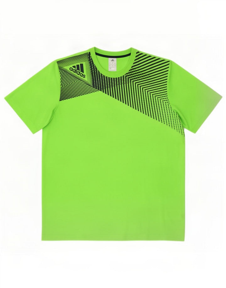 Мужская футболка Adidas Top XL зеленая из полиэстера с геометрическим рисунком