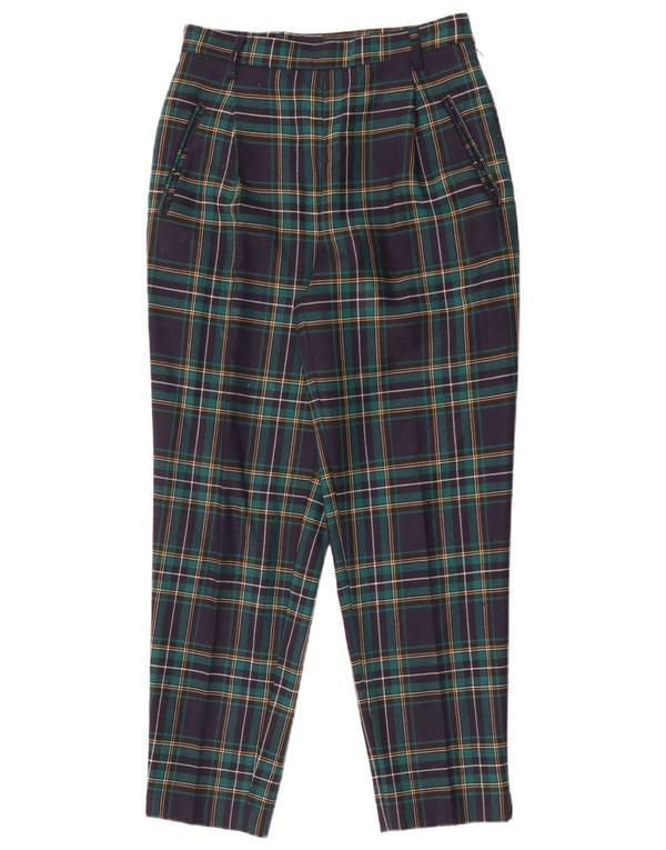Gianni Abozzi Женские зауженные брюки IT 44 Medium W28 L27 Зеленая клетка