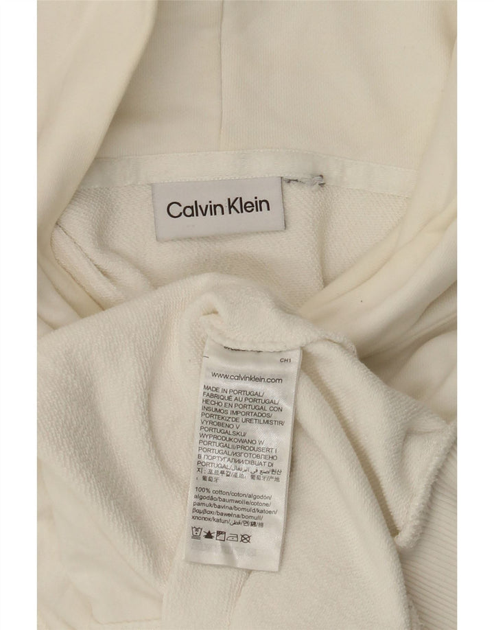 Мужской джемпер с капюшоном Calvin Klein 3XL, хлопок белого цвета