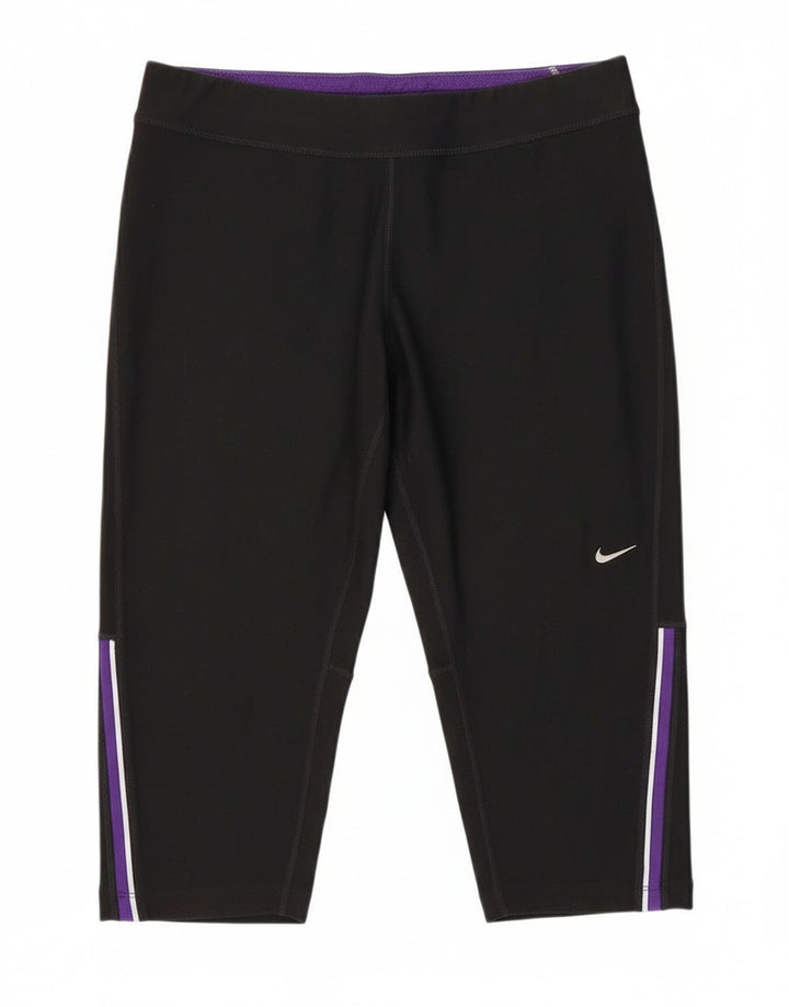 Женские спортивные шорты-бермуды Nike Dri Fit UK 14, большие черные, полиэстер