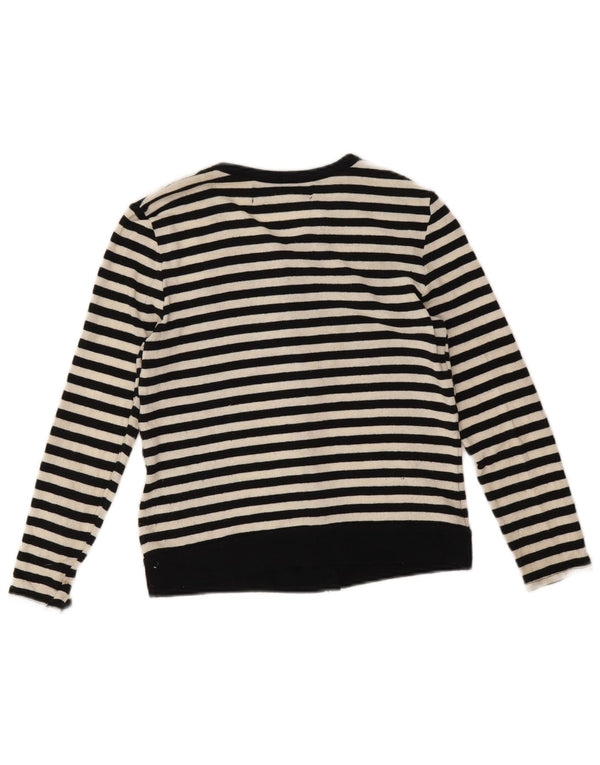 Женский кардиган Zara UK 14, средний темно-синий в полоску, акрил