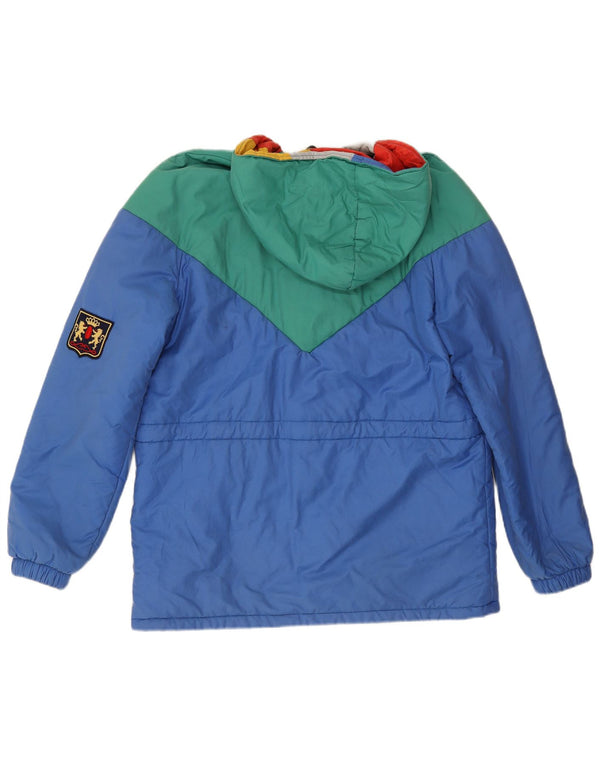 Женская стеганая куртка с капюшоном Dubin UK 20 2XL, синяя, хлопок с цветными блоками